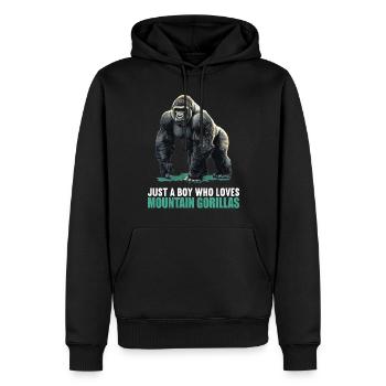 Gorilles de montagne Gorille de montagne - Sweat à capuche Premium bio Homme - noir - Devant - Nico (187cm)