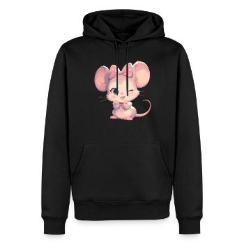 Mäuse Maus - Männer Premium Bio Hoodie - Schwarz - Vorne - Nico (187cm)