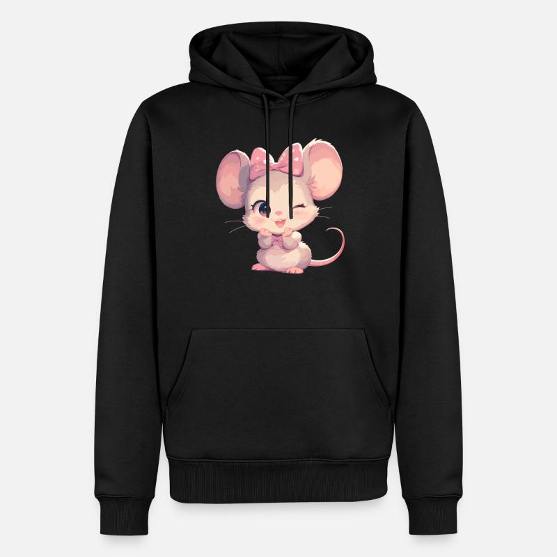 Mäuse Maus - Männer Premium Bio Hoodie - Schwarz