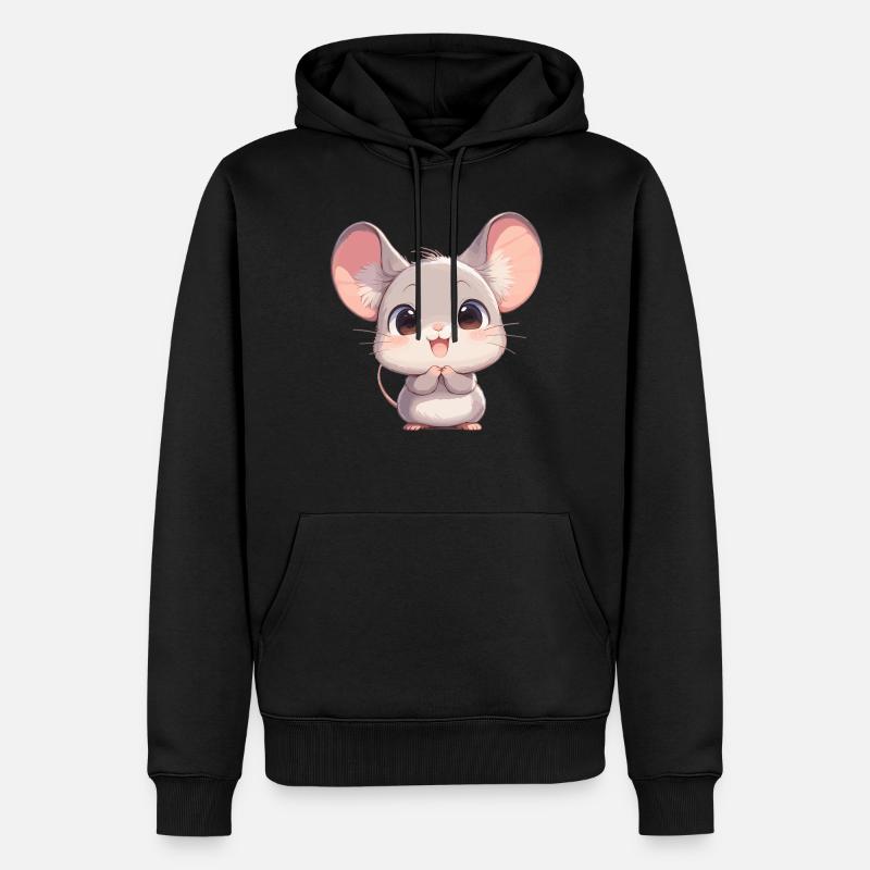Mäuse Maus - Männer Premium Bio Hoodie - Schwarz