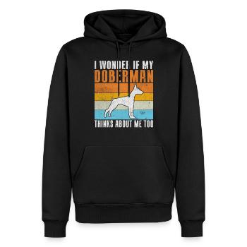 Doberman Gifts - Männer Premium Bio Hoodie - Schwarz - Vorne - Nico (187cm)