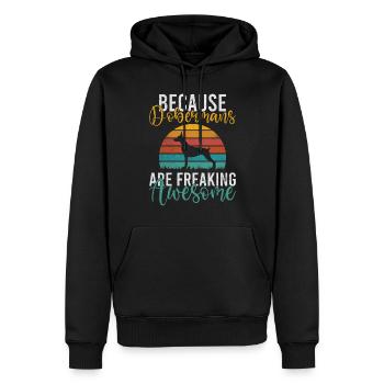 Cadeaux Doberman - Sweat à capuche Premium bio Homme - noir - Devant - Nico (187cm)