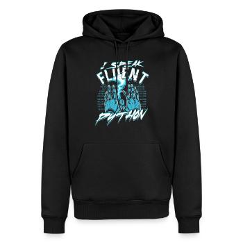 Informatiker I Speak Fluent Python - Men’s Premium Organic Hoodie - black - Front - Nico (187cm)