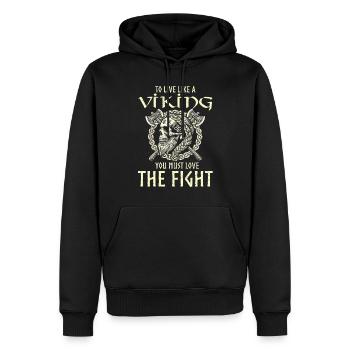 Viking Dieux nordiques Mythologie Nordman - Sweat à capuche Premium bio Homme - noir - Devant - Nico (187cm)