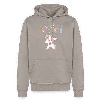 Hello Kindergarten Kindergarten Child Girl - Men’s Premium Organic Hoodie - taupe - Front - Nico (187cm)