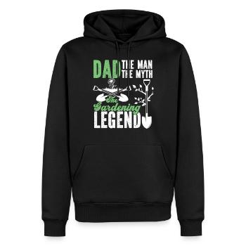 Amoureux des plantes Jardinage Papa Papa Le - Sweat à capuche Premium bio Homme - noir - Devant - Nico (187cm)