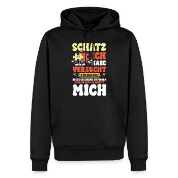 Schatz das beste Geschenk - Männer Premium Bio Hoodie - Schwarz - Vorne - Nico (187cm)