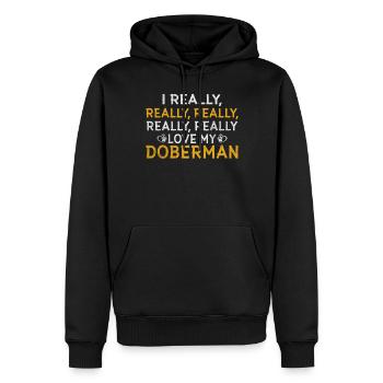 Doberman Gifts - Männer Premium Bio Hoodie - Schwarz - Vorne - Nico (187cm)