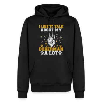 Doberman Gifts - Männer Premium Bio Hoodie - Schwarz - Vorne - Nico (187cm)