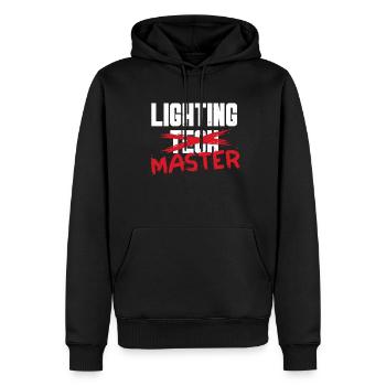 Technicien d’éclairage Lighting Master - Sweat à capuche Premium bio Homme - noir - Devant - Nico (187cm)