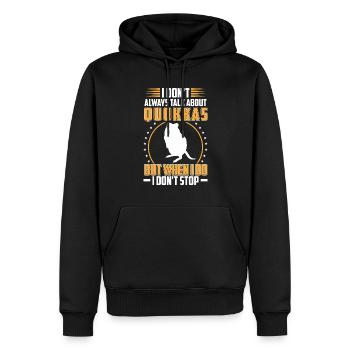 Quokka Beuteltier Rede über Quokka - Männer Premium Bio Hoodie - Schwarz - Vorne - Nico (187cm)