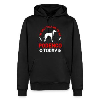 Podenco Greyhound Ne parlez qu’avec Podenco - Sweat à capuche Premium bio Homme - noir - Devant - Nico (187cm)