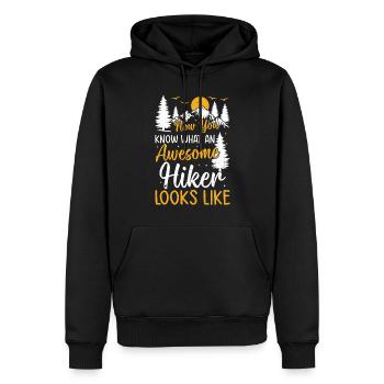 Now You Know What An Awesome Hiker Looks Like - Männer Premium Bio Hoodie - Schwarz - Vorne - Nico (187cm)