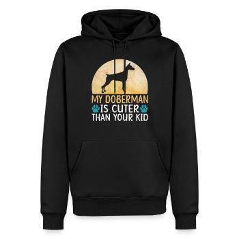 Doberman Gifts - Männer Premium Bio Hoodie - Schwarz - Vorne - Nico (187cm)