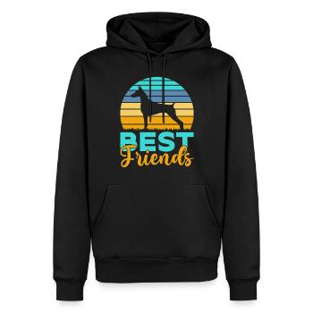Doberman Gifts - Männer Premium Bio Hoodie - Schwarz - Vorne - Nico (187cm)