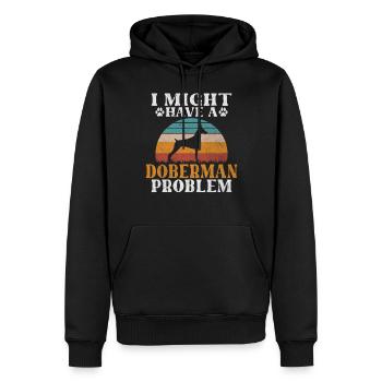 Doberman Gifts - Männer Premium Bio Hoodie - Schwarz - Vorne - Nico (187cm)