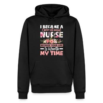Ich werde eine Justizvollzugskrankenschwester Lustige Krankenpflege - Männer Premium Bio Hoodie - Schwarz - Vorne - Nico (187cm)