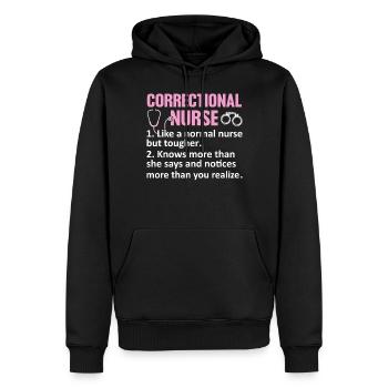 Justizvollzugskrankenschwester Lustige Definition Krankenpflege - Männer Premium Bio Hoodie - Schwarz - Vorne - Nico (187cm)