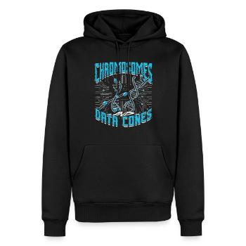 Bioinformatics Analyst Chromosomes And Data Cones - Men’s Premium Organic Hoodie - black - Front - Nico (187cm)