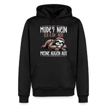 Faultier Fauler Faultierliebhaber Faultiere - Männer Premium Bio Hoodie - Schwarz - Vorne - Nico (187cm)
