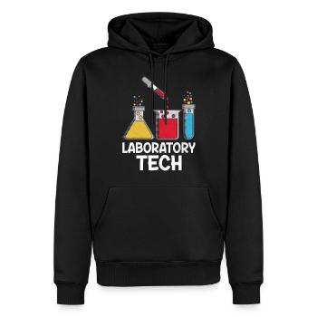 Technicien de laboratoire Drôle MLS Scientifique de laboratoire Médical - Sweat à capuche Premium bio Homme - noir - Devant - Nico (187cm)