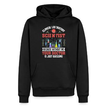 Scientifique de laboratoire clinique MLS Lab Funny - Sweat à capuche Premium bio Homme - noir - Devant - Nico (187cm)