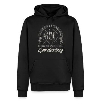 Week-end de jardinage pour les amoureux des plantes - Sweat à capuche Premium bio Homme - noir - Devant - Nico (187cm)