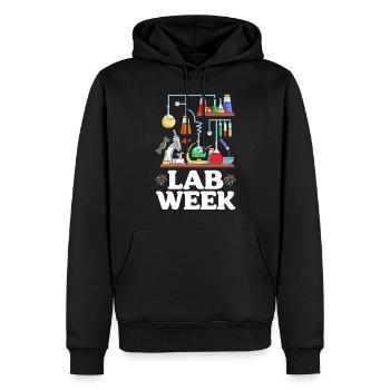 Semaine de laboratoire Sciences médicales Scientifique de laboratoire médical - Sweat à capuche Premium bio Homme - noir - Devant - Nico (187cm)
