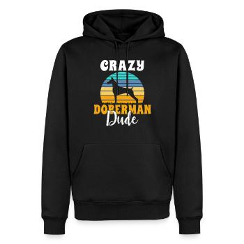 Doberman Gifts - Männer Premium Bio Hoodie - Schwarz - Vorne - Nico (187cm)