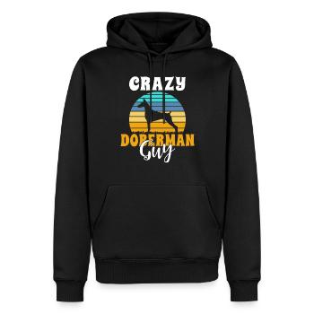 Doberman Gifts - Männer Premium Bio Hoodie - Schwarz - Vorne - Nico (187cm)
