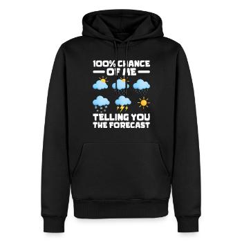 100 % de chances que je vous dise les prévisions - Sweat à capuche Premium bio Homme - noir - Devant - Nico (187cm)