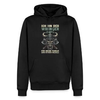 Wikinger Papa Vatertag Vaterschaft Elternteil - Männer Premium Bio Hoodie - Schwarz - Vorne - Nico (187cm)
