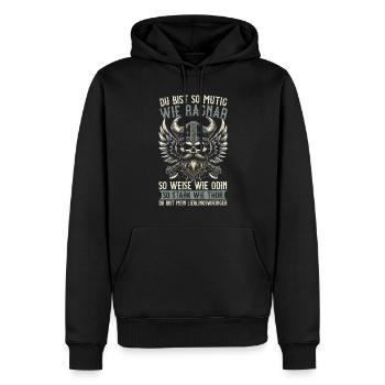 Wikinger Papa Vatertag Vaterschaft Elternteil - Männer Premium Bio Hoodie - Schwarz - Vorne - Nico (187cm)
