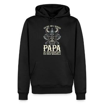 Wikinger Papa Vatertag Vaterschaft Elternteil - Männer Premium Bio Hoodie - Schwarz - Vorne - Nico (187cm)
