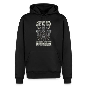 Wikinger Papa Vatertag Vaterschaft Elternteil - Männer Premium Bio Hoodie - Schwarz - Vorne - Nico (187cm)