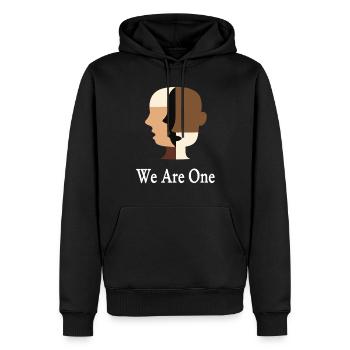 Nous sommes un Diversité Égalité Tolérance - Sweat à capuche Premium bio Homme - noir - Devant - Nico (187cm)