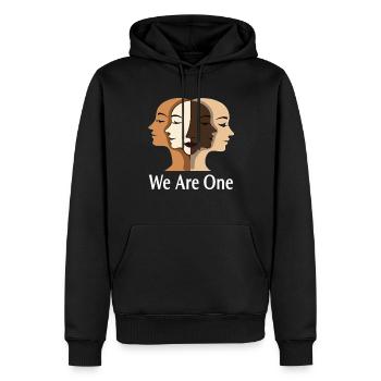 Nous sommes un Diversité Égalité Tolérance - Sweat à capuche Premium bio Homme - noir - Devant - Nico (187cm)