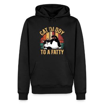 Rolling Fatty Katze Cat Daddy Of A Fatty - Männer Premium Bio Hoodie - Schwarz - Vorne - Nico (187cm)