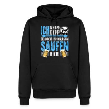 Bräutigam T-Shirt Junggesellenabschied Männer JGA - Männer Premium Bio Hoodie - Schwarz - Vorne - Nico (187cm)
