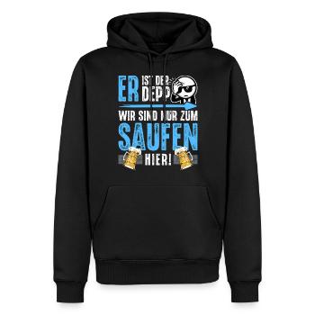 Junggesellenabschied Männer T-Shirt JGA Poltern - Männer Premium Bio Hoodie - Schwarz - Vorne - Nico (187cm)