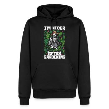 Plant Lover Gardening Skeleton I'm - Männer Premium Bio Hoodie - Schwarz - Vorne - Nico (187cm)