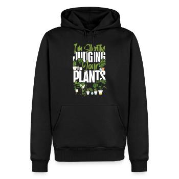 Plant Lover Gardening I'm Silently - Männer Premium Bio Hoodie - Schwarz - Vorne - Nico (187cm)