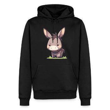 Âne Esel - Sweat à capuche Premium bio Homme - noir - Devant - Nico (187cm)