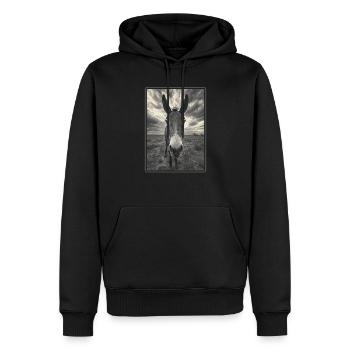 Donkey Esel - Männer Premium Bio Hoodie - Schwarz - Vorne - Nico (187cm)