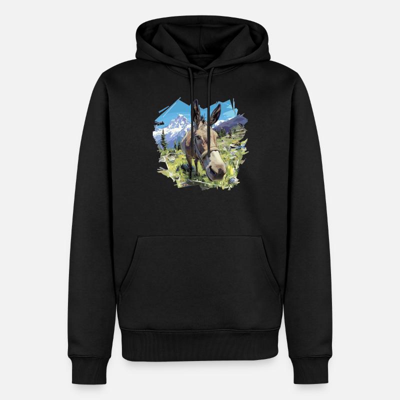 Âne Esel - Sweat à capuche Premium bio Homme - noir