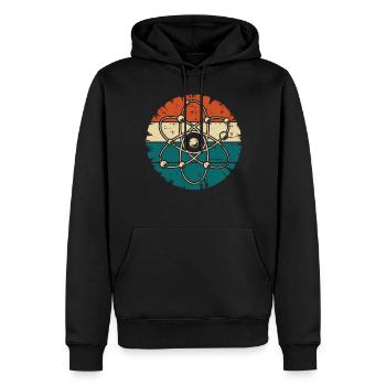 Retro Atom Art Biology Physics Chemistry Science - Männer Premium Bio Hoodie - Schwarz - Vorne - Nico (187cm)