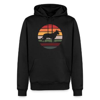 Rétro australien bovin chien bleu talon cadeaux - Sweat à capuche Premium bio Homme - noir - Devant - Nico (187cm)