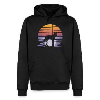 Rétro australien bovin chien bleu talon cadeaux - Sweat à capuche Premium bio Homme - noir - Devant - Nico (187cm)
