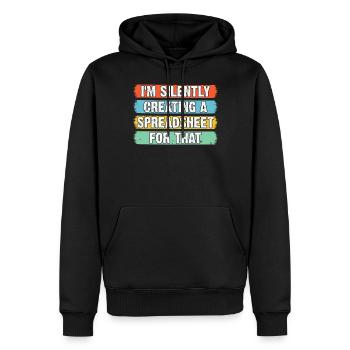 Ich erstelle im Stillen eine Tabelle für diese Daten - Männer Premium Bio Hoodie - Schwarz - Vorne - Nico (187cm)