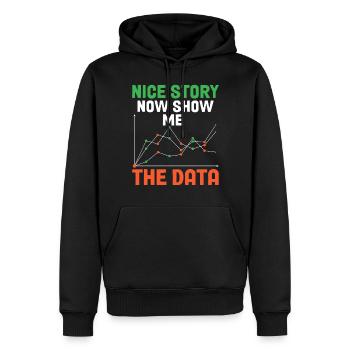 Belle histoire maintenant Montrez-moi la base de données de la science des données - Sweat à capuche Premium bio Homme - noir - Devant - Nico (187cm)